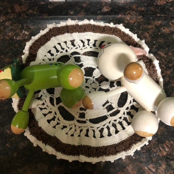 Vintage Wooden Toys Frog and Rabbit Bunny Cute Retro Toys - Picture 7 of 9